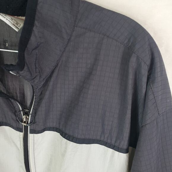 Vtg 90s Y2K Nike Jacket XL Nylon Black Grey Cream Swoosh Full Zip Windbreaker - Picture 7 of 15